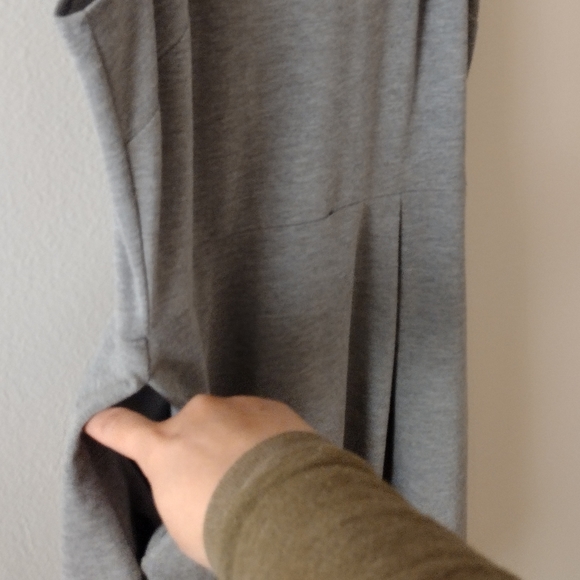 A New Day Women's Gray Heathered Knit Pockets Fit & Flare Stretch Sleeveless M - Picture 4 of 9